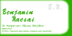 benjamin macsai business card