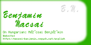 benjamin macsai business card